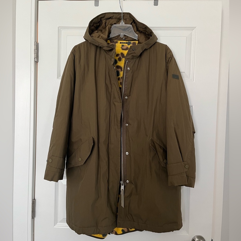⚡️SCOTCH & SODA OVERSIZED OLIVE LINED PARKA JACKET Size XS